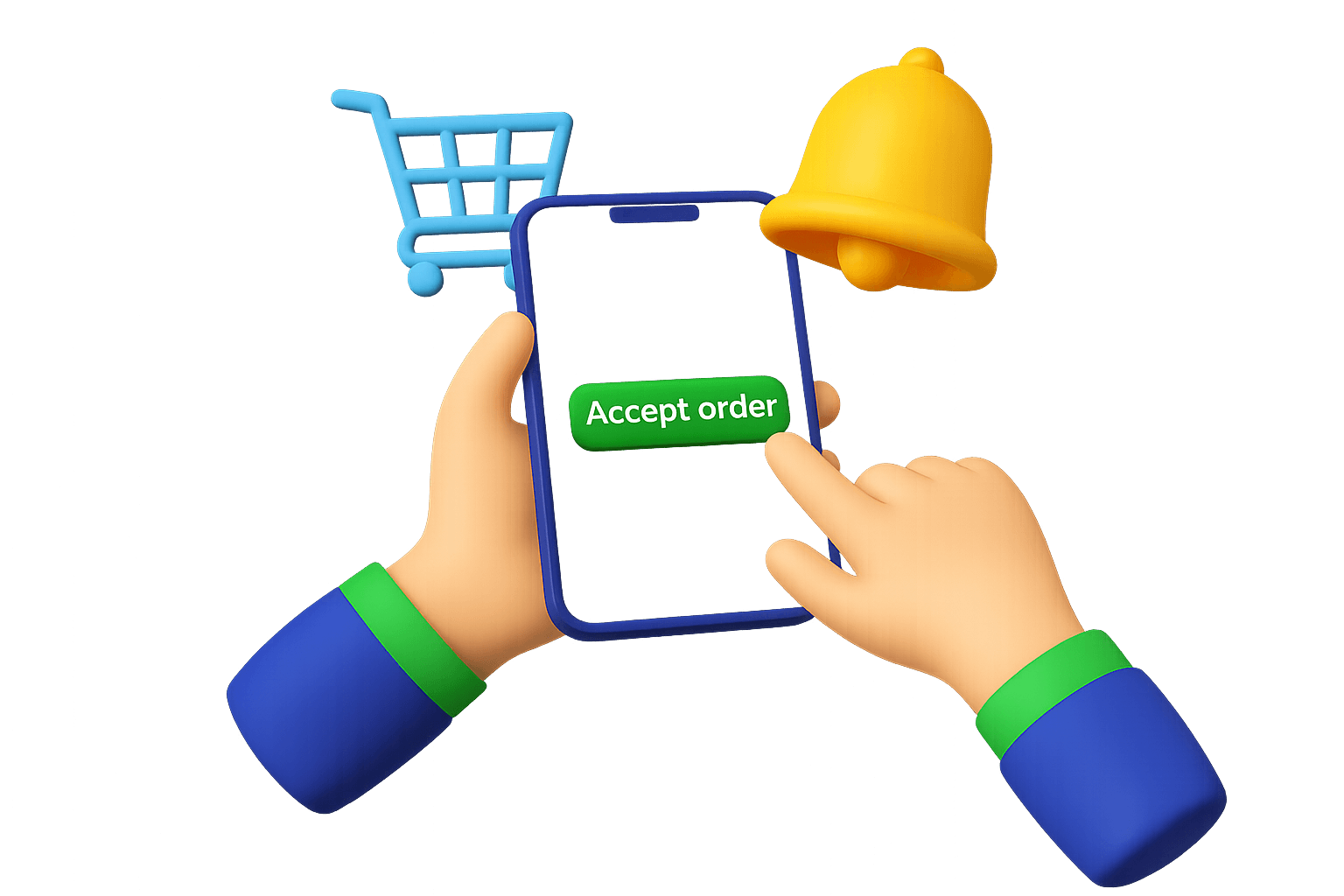 3D illustration representing new orders and delivery