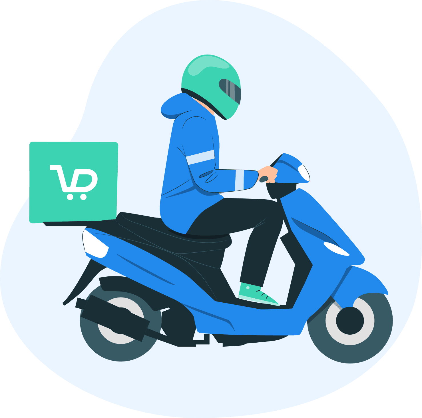 Illustration of a delivery person